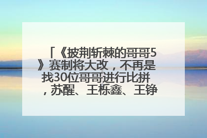 《披荆斩棘的哥哥5》赛制将大改，不再是找30位哥哥进行比拼，苏醒、王栎鑫、王铮亮、张远等多名男团选手被曝将参加
