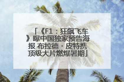 《F1：狂飙飞车》曝中国独家预告海报 布拉德・皮特携顶级大片燃爆暑期