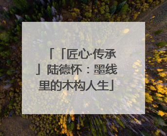 「匠心·传承」陆德怀：墨线里的木构人生