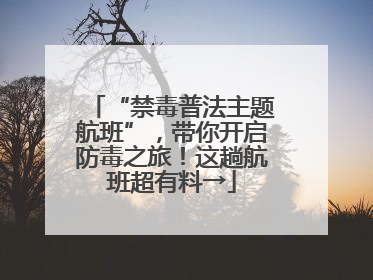 “禁毒普法主题航班”，带你开启防毒之旅！这趟航班超有料→