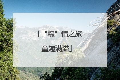 “粽”情之旅 童趣满溢