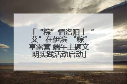 “粽”情洛阳丨“艾”在伊滨 “粽”享露营 端午主题文明实践活动启动