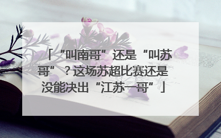 “叫南哥”还是“叫苏哥”？这场苏超比赛还是没能决出“江苏一哥”