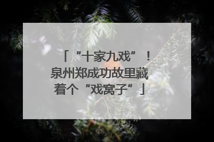“十家九戏”！泉州郑成功故里藏着个“戏窝子”