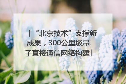 “北京技术”支撑新成果，300公里级量子直接通信网络构建