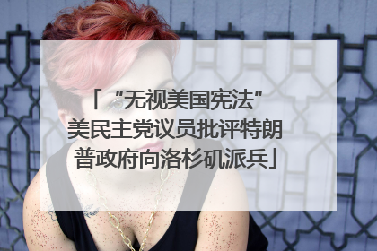 “无视美国宪法” 美民主党议员批评特朗普政府向洛杉矶派兵
