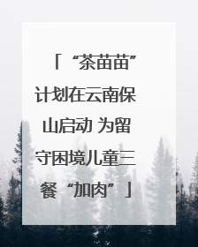 “茶苗苗”计划在云南保山启动 为留守困境儿童三餐“加肉”