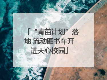 “青苗计划”落地 流动图书车开进天心校园
