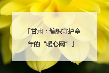 甘肃：编织守护童年的“暖心网”