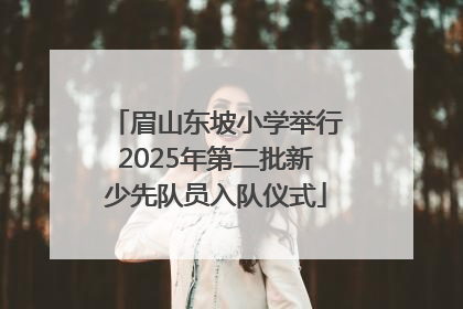 眉山东坡小学举行2025年第二批新少先队员入队仪式