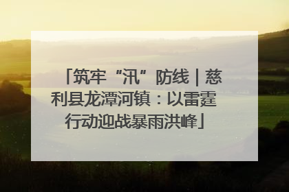 筑牢“汛”防线|慈利县龙潭河镇:以雷霆行动迎战暴雨洪峰