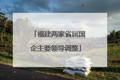 福建两家省属国企主要领导调整