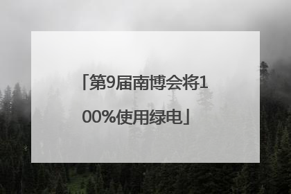 第9届南博会将100%使用绿电