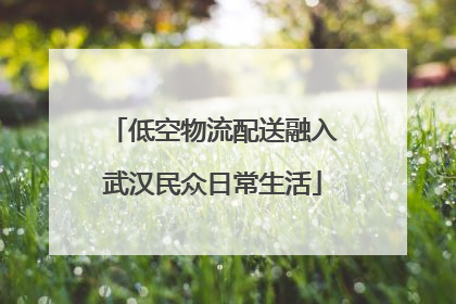 低空物流配送融入武汉民众日常生活