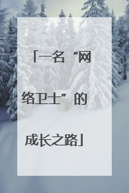 一名“网络卫士”的成长之路