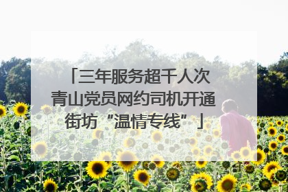 三年服务超千人次 青山党员网约司机开通街坊“温情专线”