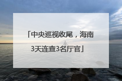 中央巡视收尾，海南3天连查3名厅官