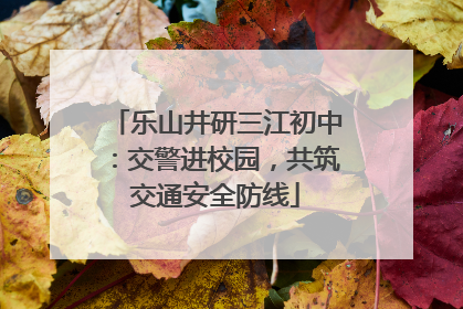 乐山井研三江初中：交警进校园，共筑交通安全防线