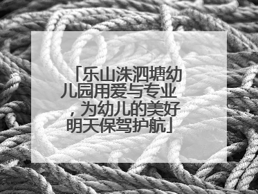 乐山洙泗塘幼儿园用爱与专业，为幼儿的美好明天保驾护航