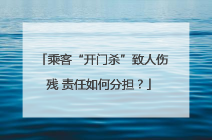 乘客“开门杀”致人伤残 责任如何分担？