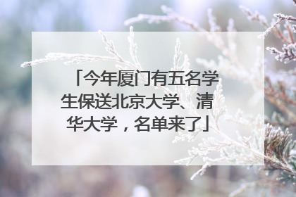 今年厦门有五名学生保送北京大学、清华大学，名单来了