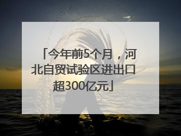 今年前5个月，河北自贸试验区进出口超300亿元