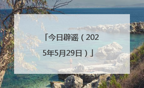 今日辟谣（2025年5月29日）