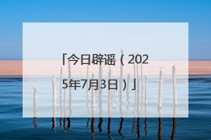 今日辟谣（2025年7月3日）