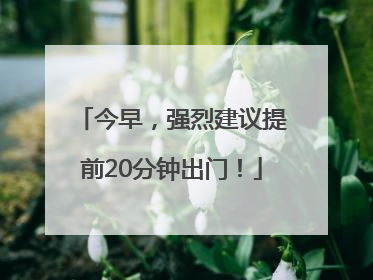 今早，强烈建议提前20分钟出门！