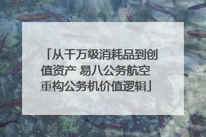 从千万级消耗品到创值资产 易八公务航空重构公务机价值逻辑