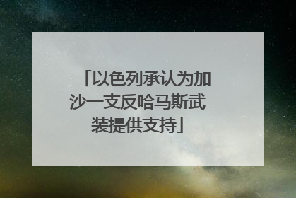 以色列承认为加沙一支反哈马斯武装提供支持
