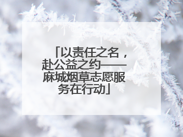 以责任之名，赴公益之约——麻城烟草志愿服务在行动