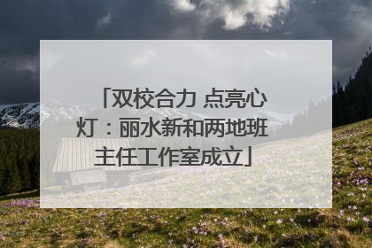 双校合力 点亮心灯：丽水新和两地班主任工作室成立