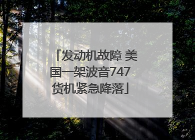 发动机故障 美国一架波音747货机紧急降落