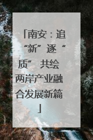 南安：追“新”逐“质” 共绘两岸产业融合发展新篇