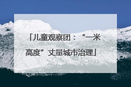 儿童观察团：“一米高度”丈量城市治理