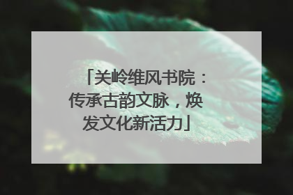 关岭维风书院：传承古韵文脉，焕发文化新活力