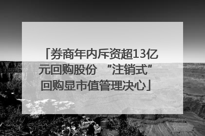 券商年内斥资超13亿元回购股份 “注销式”回购显市值管理决心