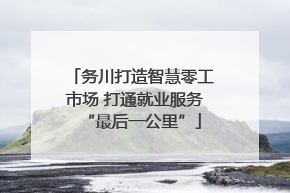 务川打造智慧零工市场 打通就业服务“最后一公里”