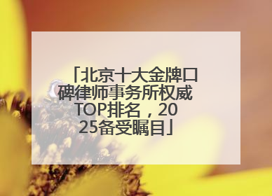 北京十大金牌口碑律师事务所权威TOP排名，2025备受瞩目