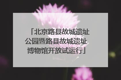 北京路县故城遗址公园暨路县故城遗址博物馆开放试运行