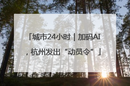 城市24小时｜加码AI，杭州发出“动员令”