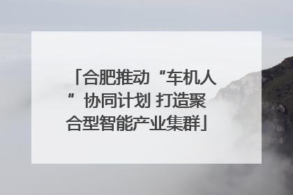 合肥推动“车机人”协同计划 打造聚合型智能产业集群