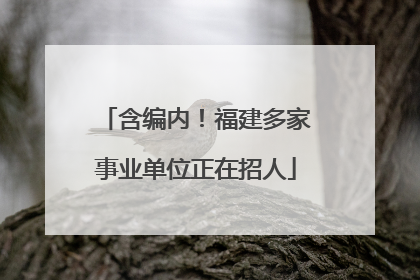 含编内！福建多家事业单位正在招人