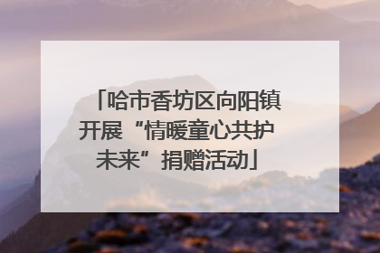 哈市香坊区向阳镇开展“情暖童心共护未来”捐赠活动