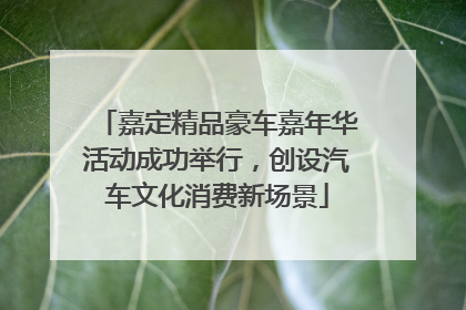 嘉定精品豪车嘉年华活动成功举行，创设汽车文化消费新场景