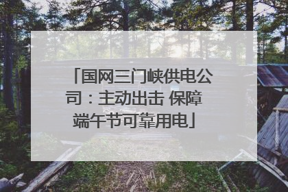 国网三门峡供电公司：主动出击 保障端午节可靠用电