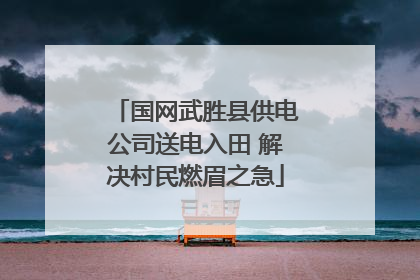国网武胜县供电公司送电入田 解决村民燃眉之急