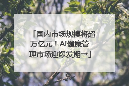 国内市场规模将超万亿元！AI健康管理市场迎爆发期→
