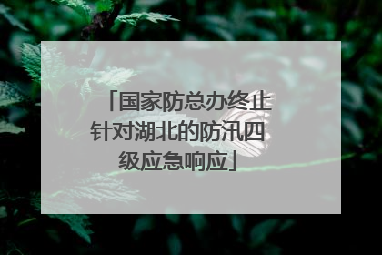 国家防总办终止针对湖北的防汛四级应急响应